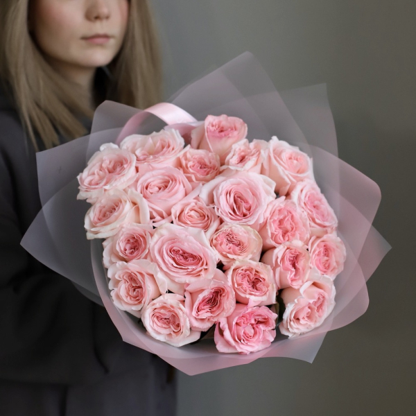 Букет из пионовидных роз Пинк Охара - 23 розы