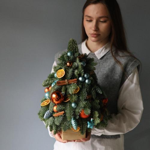 Мини елочка, гамма "Голубой Апельсин"