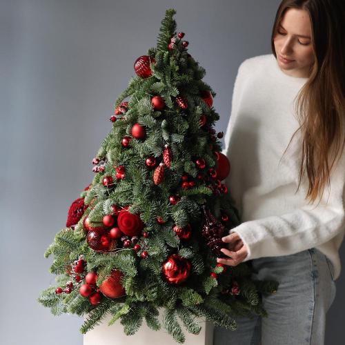 Новогодняя елочка гамма "Красный бархат" -  75 см