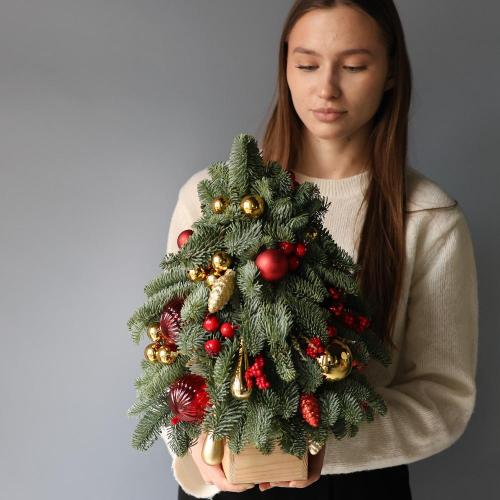 Мини елочка, гамма "Красно-золотая"