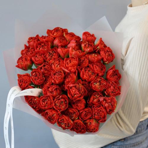 Букет из красных тюльпанов - 49 тюльпанов