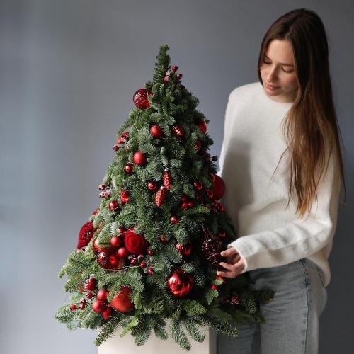 Новогодняя елочка гамма "Красный бархат" -  75 см
