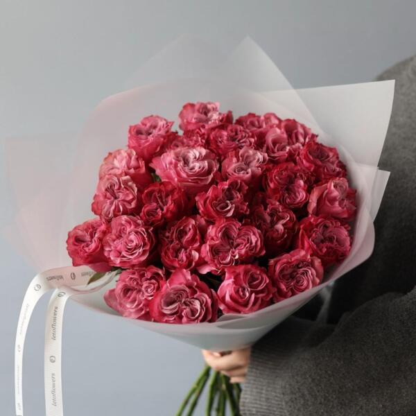 Букет из пионовидных роз Кантри Блюз - 25 роз