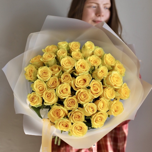 Букет из желтых роз - 39 роз