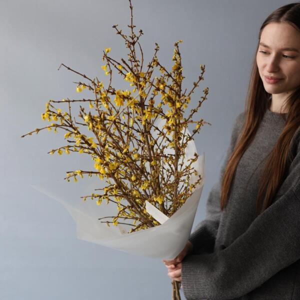 Букет из форзиции - 9 веток фрозиции