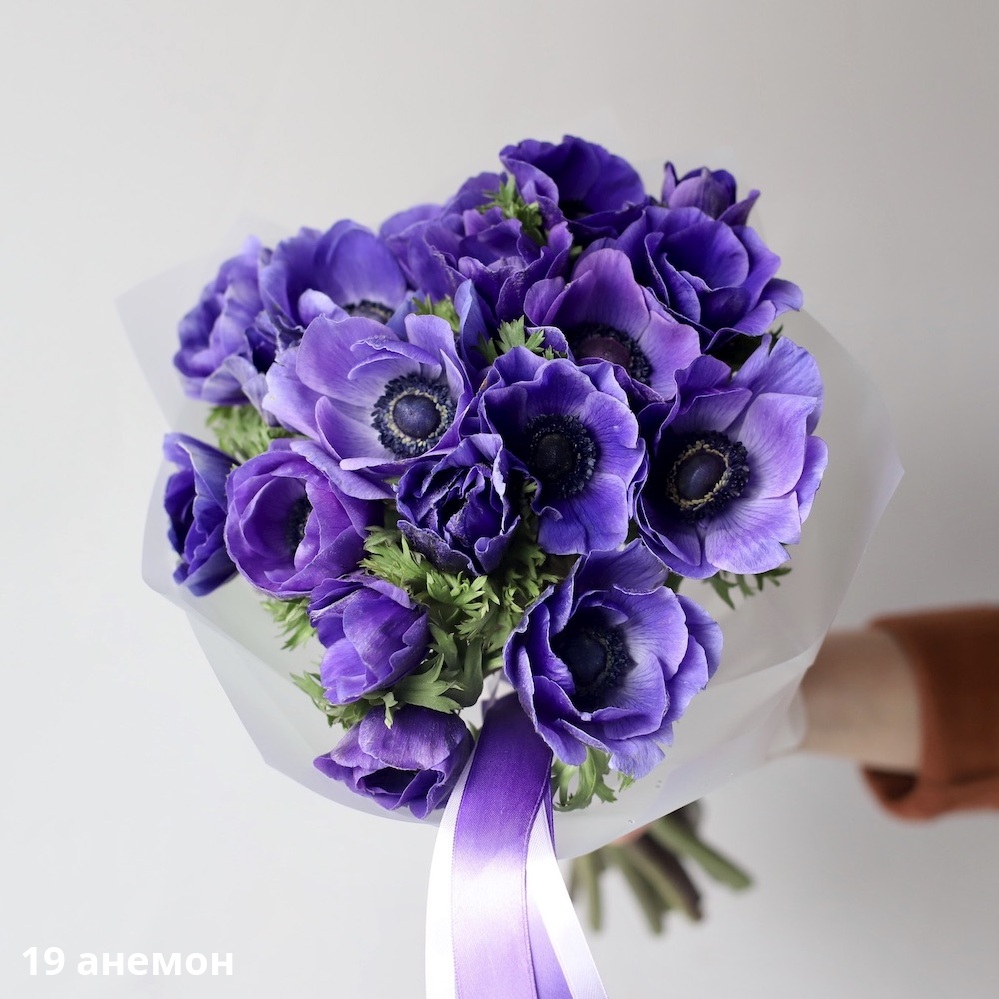 Букет из фиолетовых анемон - заказать доставку цветов в Москве от Leto  Flowers