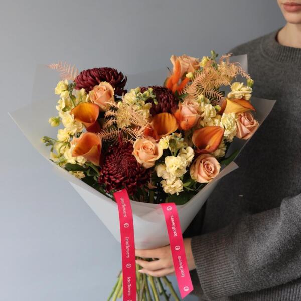 Букет комплимент "Тыквенно-пряничный латте" - Размер M