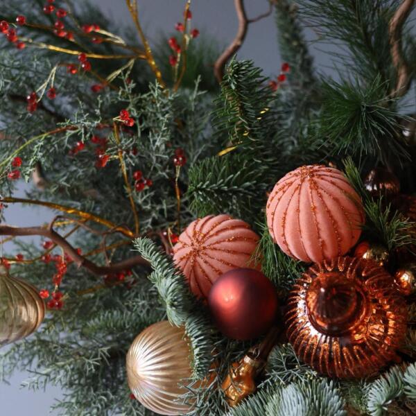 Новогодняя корзина, гамма "Мандариновый пай" - Размер XL