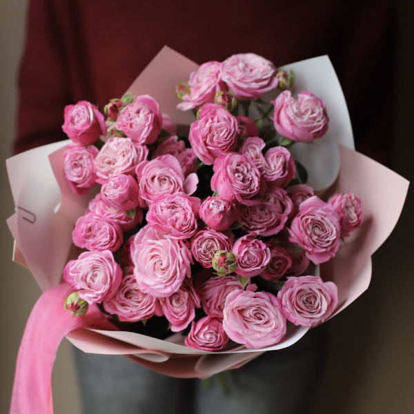 Букет из кустовых пионовидных роз Леди Бомбастик - 9 кустовых роз