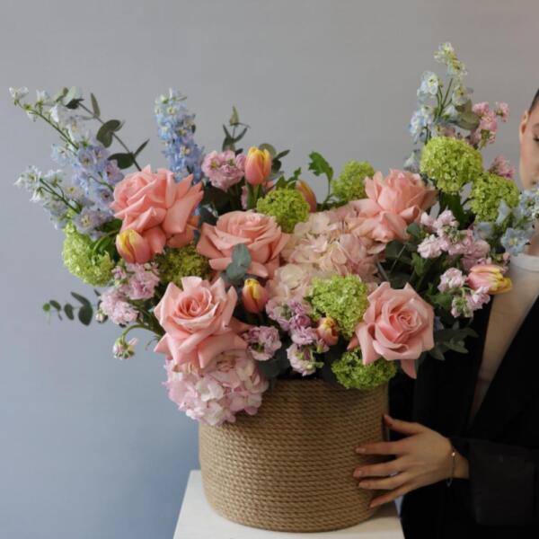 Авторская корзина Акварельная -  Размер XL 