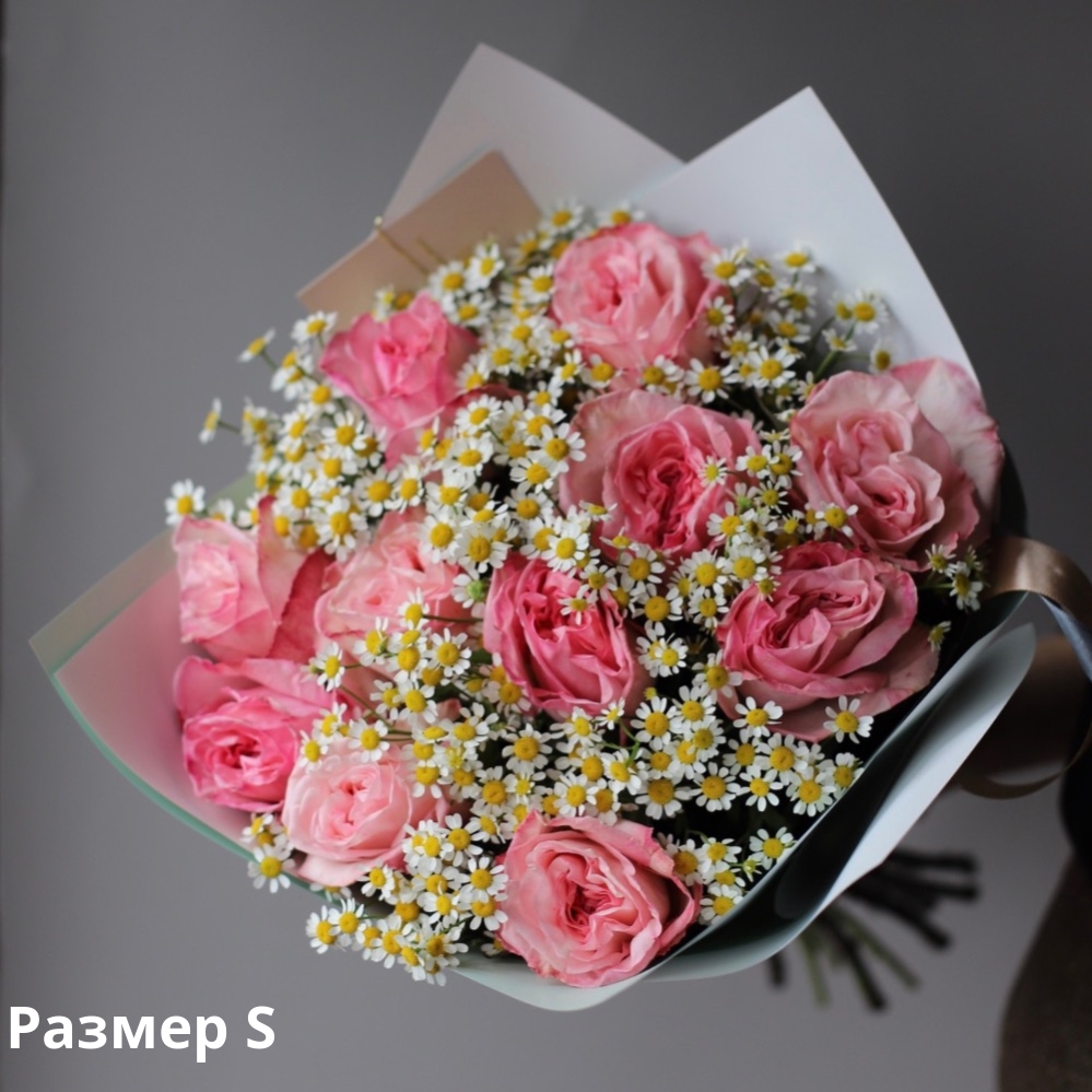 Букет из роз Охара и ромашек - заказать доставку цветов в Москве от Leto  Flowers