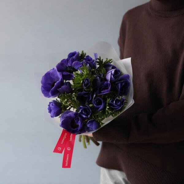 Букет из фиолетовых анемон -  19 анемон 