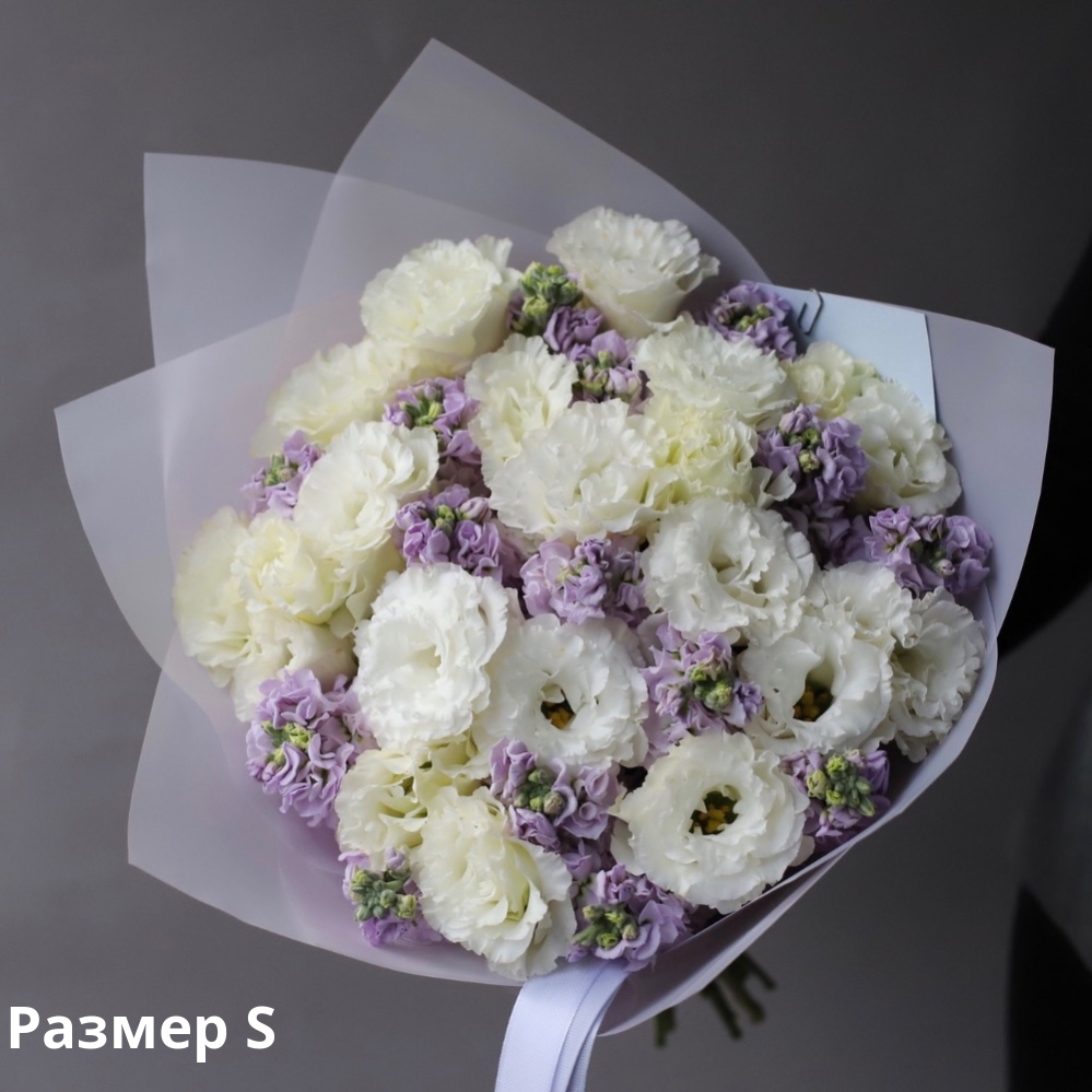 Букет из маттиолы и эустомы - заказать доставку цветов в Москве от LetoFlowers