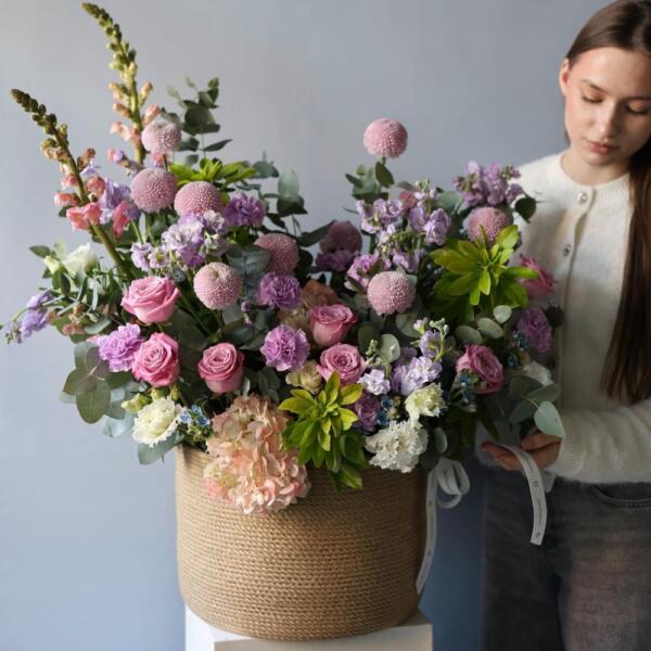 Авторская корзина Розовая - Размер L