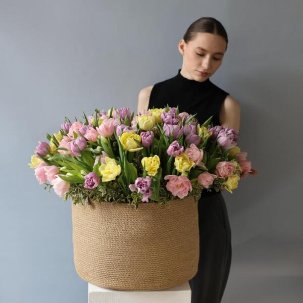 Корзина с тюльпанами - Размер XL