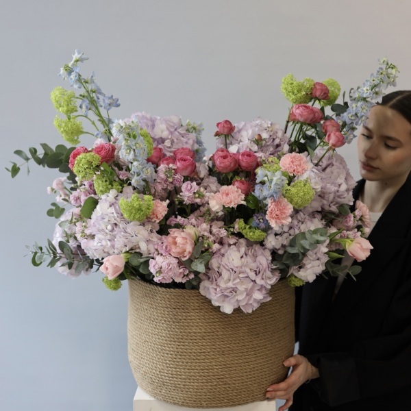 Авторская корзина Акварельная -  Размер XL 