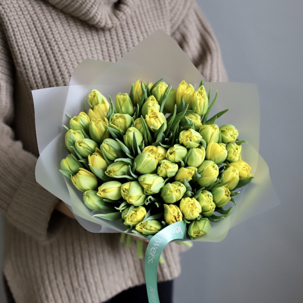 Букет из желтых тюльпанов - 49 тюльпанов