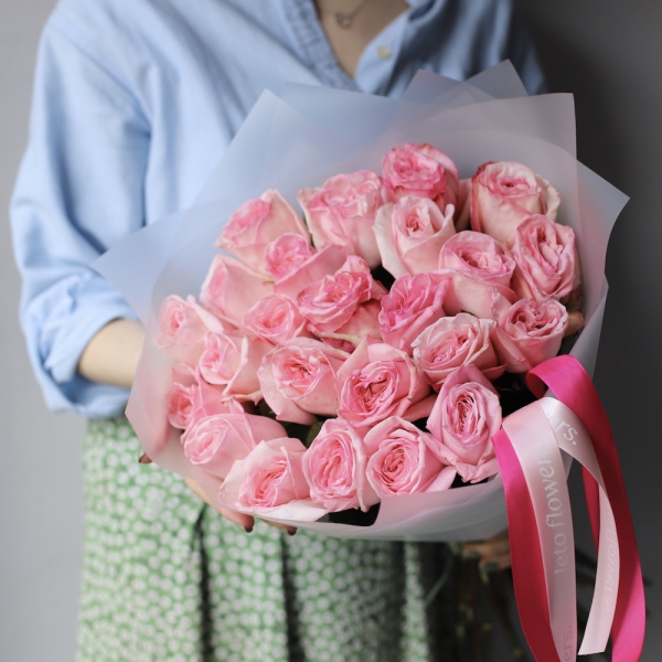 Букет из пионовидных роз Пинк Охара -  23 розы 