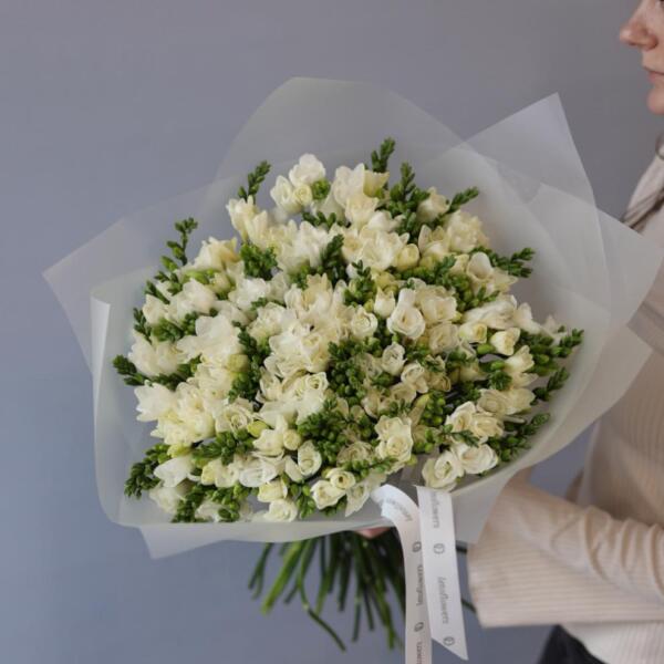 Букет из белых фрезий - 99 фрезий