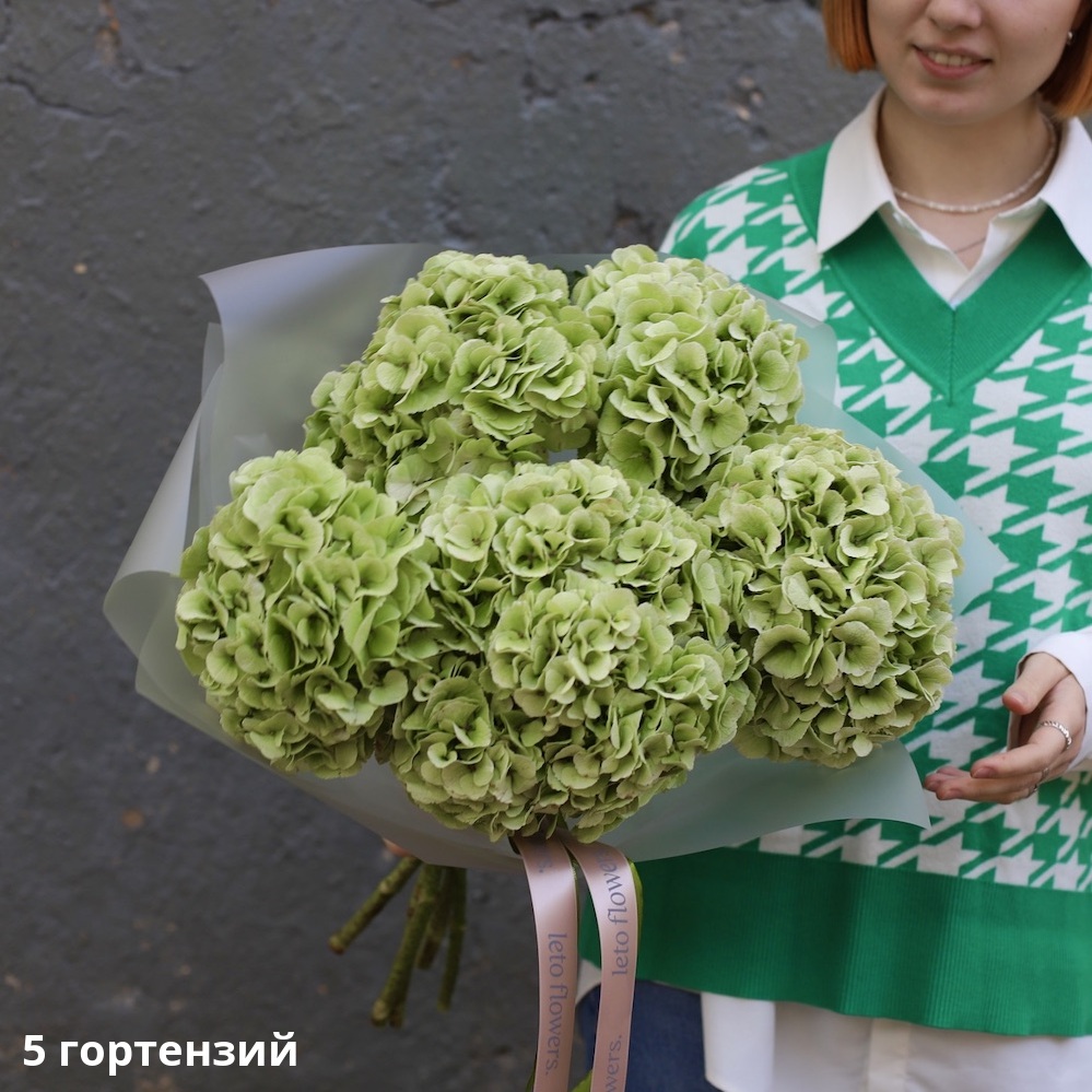 Букет из зеленых гортензий - заказать доставку цветов в Москве от Leto  Flowers