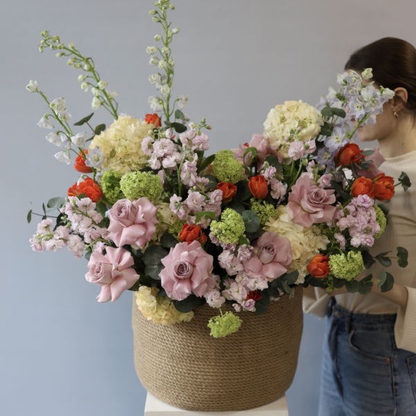 Авторская корзина Акварельная -  Размер XL 