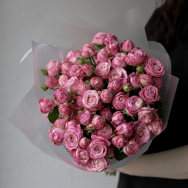 Букет из кустовых пионовидных роз Леди Бомбастик - 9 кустовых роз 