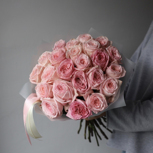 Букет из пионовидных роз Пинк Охара - 23 розы