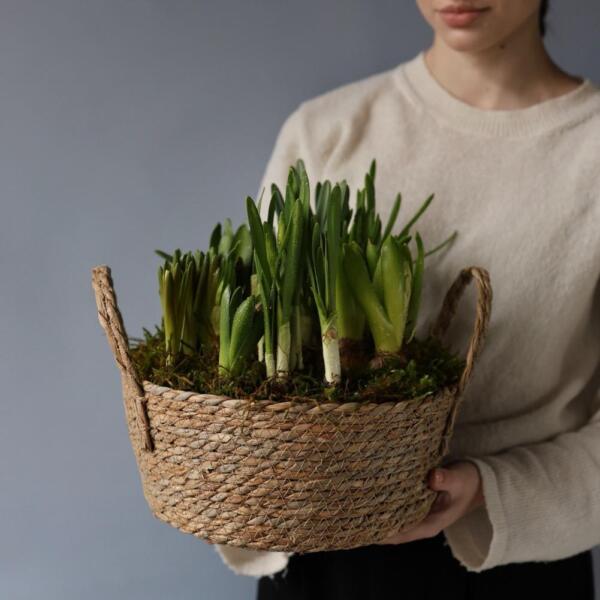 Весенние цветы в корзинке - Размер L