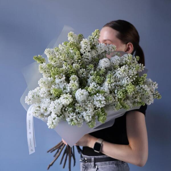 Букет из белой сирени - 19 веток сирени