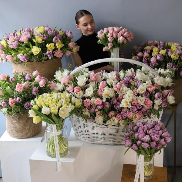 Цветочный сет из тюльпанов "Люби меня по французски" - Размер L