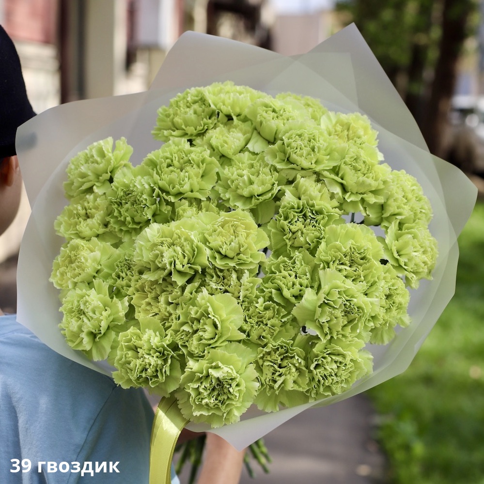 Букет из зеленых гвоздик - заказать доставку цветов в Москве от Leto Flowers