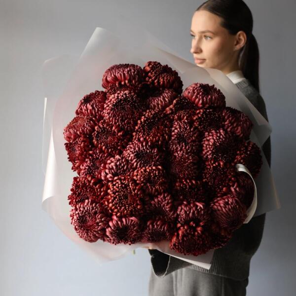 Букет из шоколадных хризантем Бигуди - 39 хризантем