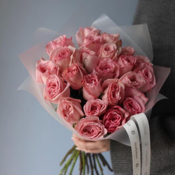 Букет из пионовидных роз Пинк Охара - 23 роз