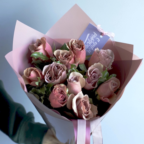 Букет из пионовидных роз Кафе Латте - 11 роз 