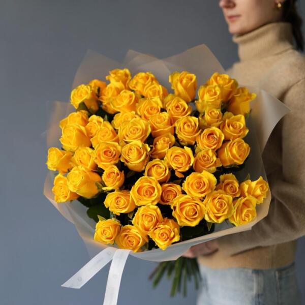 Букет из желтых роз - 49 роз
