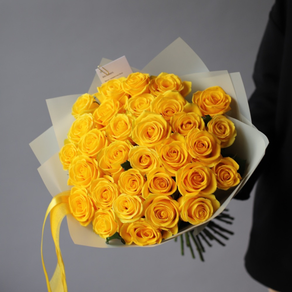 Букет из желтых роз - 29 роз