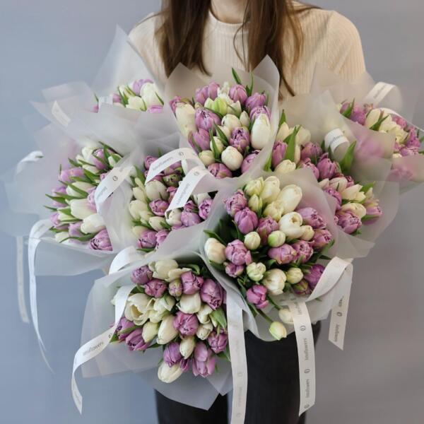 Букет из тюльпанов разных цветов
