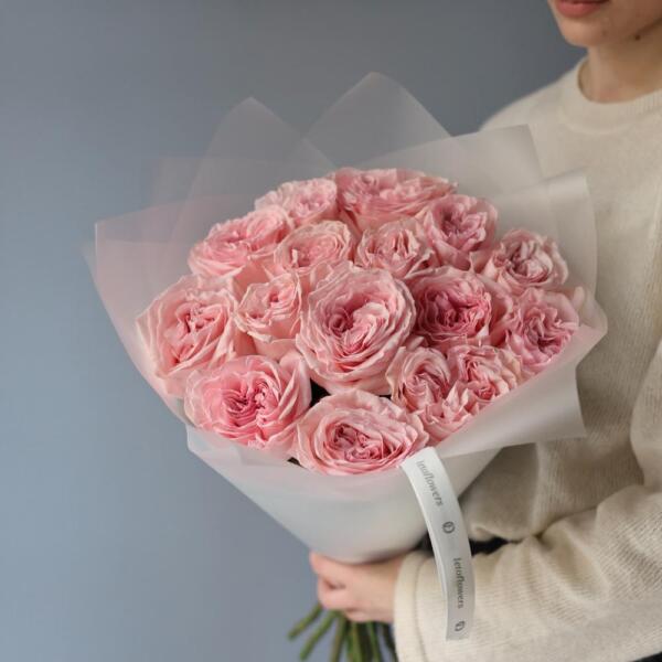 Букет из пионовидных роз Пинк Охара - 15 роз
