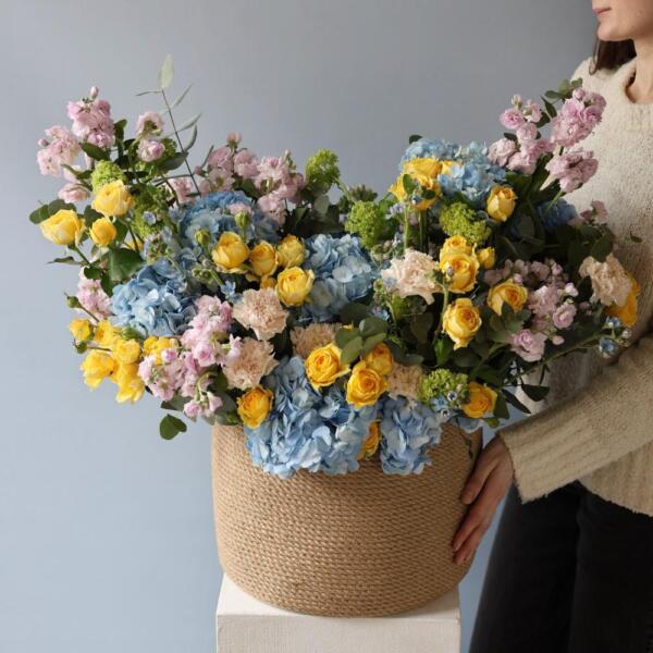 Авторская корзина Акварельная -  Размер XL 