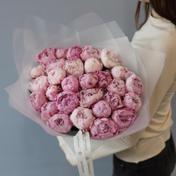 Букет из нежно-розовых пионов - 29 пионов