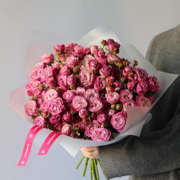 Букет из кустовых пионовидных роз Леди Бомбастик - 19 кустовых роз