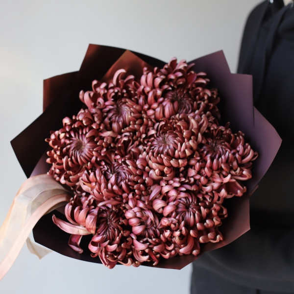 Букет из шоколадных хризантем Бигуди - 9 хризантем