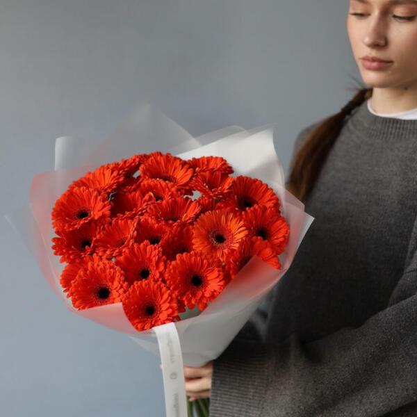 Букет из оранжевых гербер - 29 гербер