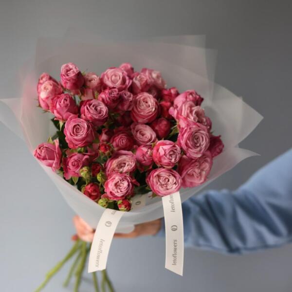 Букет из кустовых пионовидных роз Леди Бомбастик - 9 кустовых роз