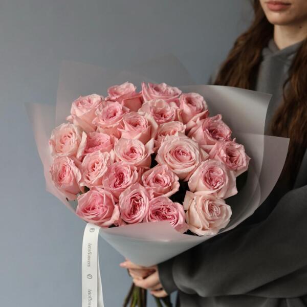 Букет из пионовидных роз Пинк Охара - 23 роз